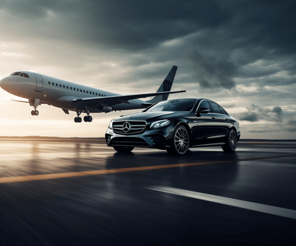 Robdawg_a_black_mercedes_E_class_standing_on_the_runway_with_a__8b325254-c50f-40ed-b7a7-f4b5c2b366ad-1